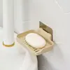 Soporte de jabón fuerte adhesivo para pared para baño, estante de jabón sin taladro con drenaje