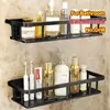Juego de 1 pieza de estantes de almacenamiento negros para pared sin taladro, juego de estante para ducha, organizador colgante que ahorra espacio, adecuado para almacenar champú, acondicionador, etc., solución de almacenamiento para baño