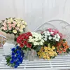 Flores Artificiales Serie Boda: Ramo Pequeño de Rosas Corazón de Hielo de 24 Cabezas, Arreglo Floral para Celebración de Bodas, Decoración de Pasillo Flores Artificiales