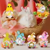 24 Decoraciones de Madera de Primavera Pascua Gnomo Enano Colorido Colgante Pascua Hueco de Madera Colgante