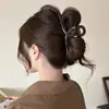 Grampo de cabelo tipo pinça de tubarão extra grande, novo modelo estilo coreano 2026, toque de alta qualidade, adequado para cabelos grossos, pinça de garra versátil e simples para penteados presos