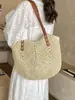 Bolso de Paja Tejida Estilo Francés Nuevo Primavera 2026 Transfronterizo para Mujer, Bolso de Hombro de Gran Capacidad, Bolso de Playa