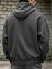 Moletom masculino com zíper pesado para primavera e outono, moletom casual estilo americano de corte solto, versátil e moderno