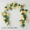 Cipó de rosa artificial, flor falsa, cipó de plástico, para enrolar em tubos de ar condicionado, cipó decorativo, tira de flores de teto, planta