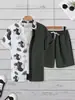 Conjunto de Duas Peças Masculino com Camisa de Manga Curta e Calça Longa para Viagem Transfronteiriça com Impressão 3D, Roupa Casual da Moda e Tendência para Férias, Customização Flexível Pod