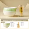 Set de Utensilios de Matcha Estilo Japonés, Tazón de Cerámica Rosa Degradado del Fabricante, Soporte para Batidor, Batidor de 100 Púas, Brocha para Mezclar