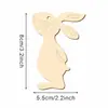Decoración de Pascua sin terminar transfronteriza Conejo Pollo Huevo DIY Piezas de Madera en Blanco para Pintura y Graffiti Infantil Adornos para Colgar
