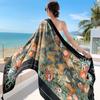Verano Nuevo Bufanda de Seda Chal Protector Solar para Mujer Bufanda Exterior de Doble Uso para la Playa Estilo Étnico Foto de Viaje Bufanda Delgada