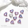 Acessórios para Nail Art: Strass com Base Pontuda, Strass Irregulares Brancos Transparentes em Formato de Coração, Strass Coloridos Grandes Irregulares em Formato de Coração, e Outros Acessórios de Decoração de Unhas Vestíveis com Formatos Únicos