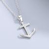 Colgante de ancla de plata esterlina s925 del mundo clásico con incrustaciones de circonio, versión coreana de joyería de plata de moda creativa simple, nuevos fabricantes al por mayor