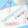Régua Dobrável Sanrio 30cm Régua de Plástico My Melody Cinnamoroll Linha Ondulada Régua para Desenho Geométrico Material Escolar para Estudante