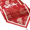 Nuevo camino de mesa de boda estilo chino, mantel largo rojo, lujo ligero, festivo, para decoración de habitación de boda, decoración de sala de estar, venta al por mayor