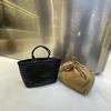 Bolso para Mujer 2026 Nuevo Color de Moda Bloqueo de Color Retro Tejido Cesta Bolso Tote Gran Capacidad Bolso Tote con Neceser a Juego