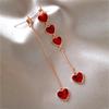 Pendientes de Cadena con Corazón Asimétrico Incrustado de Diamantes Estilo Retro Moda Ins Europea y Americana Pendientes Elegantes de Gama Alta para Mujer