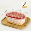 Bol Saciante Famoso en Internet con Tiramisú, Ensalada de Frutas, Pastel, Gelatina de Hierba, Milhojas de Leche de Soya y Caja Transparente para Llevar