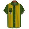 Camisa masculina de verão para comércio exterior transfronteiriço, camisa de manga curta com estampa digital 3D, camisa masculina de manga curta solta plus size