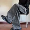 Pantalones de pana rectos holgados de pierna ancha para hombre, pantalones largos estilo americano con caída, pantalones casuales con estampado completo retro, de moda para otoño e invierno