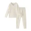 Conjunto de roupas de outono para meninas, pijama de algodão liocel infantil para casa, blusa de segunda pele para meninas, não precisa usar calcinha