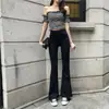 Jeans Feminino Coreano 2025 Novo Cintura Alta Estilo Coreano Primavera e Outono Perna Reta Flare Calças Longas Slim Fit Estilo Hong Kong Tendência
