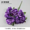 Salón de Bodas Floral Morado Flores de Seda para Boda Hortensias Rosas Hojas de Bambú Hojas de Hierro Hojas de Arce Flores Artificiales