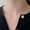 Trébol de Cuatro Hojas de la Suerte Flor Apilada Cadena Lisa Cadena para Clavícula Simple y Compacta Acero de Titanio Color que Perdura Versátil Collar de Lujo Ligero Collar
