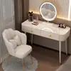 Francés 2026 Nuevo Tocador de Encimera de Roca Dormitorio Moderno Simple Celebridad de Internet Lujo Ligero Tocador de Maquillaje Estilo Crema Apartamento Pequeño