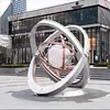 Escultura de Bandeira Vermelha para Paisagismo em Aço Inoxidável Quadrado Grande de Fibra de Vidro Construção de Partido Marcador Cultural Vermelho Ornaments