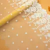 35cm de Ancho Encaje Blanco y Negro Malla de Encaje Bordado Ropa Dobladillo de Falda Accesorios Tela para Ropa de Cama DIY