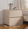 Mesa de Noche Estilo Crema Multifuncional Huella Dactilar Gabinete Pequeño Gabinete de Almacenamiento Pequeño y Simple Mesa de Noche Lujo Ligero y de Alta Gama