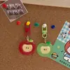 Ins Simulación de Penetración de Hielo Llavero de Manzana Versátil Corazón de Chica Colgante para Mochila Regalo para Novia Pareja Joyería al por Mayor