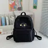 Mochila Pequena Casual de Cor Pura Ponto Médio para Estudantes Universitárias, Mochila de Coração Fofa e Versátil, Bolsa de Estudo e Reforço para Alunos do Ensino Fundamental