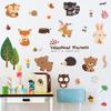 Nueva FX-D157 Pegatinas decorativas de pared para dormitorio infantil con diseño de animales del bosque de dibujos animados