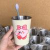 Copo para Enxaguante Bucal de Grau Alimentício, Espessado, Anti-Queda, Casal Fofo de Aço Inoxidável, Copo para Escova de Dentes Infantil, Copo Simples, Copo Criativo para Lavar