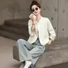 Nova Jaqueta Jacquard Estilo Chinês Estilo Nacional para Mulheres Primavera e Outono de 2026 Novo Top Curto Elegante Estilo Chanel para o Dia a Dia A7287