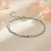 Seleção de Arte Nicho Modelo 2026 Pulseira: Pulseira de Corrente de Osso de Cobra de Camada Dupla Cintilante Minimalista de Luxo Leve