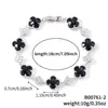 Pulseira em Formato de Trevo de Quatro Folhas Transfronteiriça para Mulheres, Luxo Leve, Design Floral de Alto Padrão, Trevo da Sorte, Joia Floral da Moda Fonte