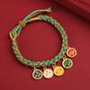 Pulsera de mano de la fortuna de cinco vías estilo Xizang, pulsera de cuerda de color, pulsera de mano tejida, estilo para pareja, cuerda roja, pulsera de mano de estilo pull para mujer, hilo colorido