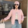 Jaqueta com Gola Alta para Mulheres 2025 Primavera e Outono Novo Estilo Coreano Casual Cor Lisa Redutora de Idade Estilo Estrangeiro Versátil Jaqueta Top