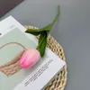 Tulipán Simulado Tacto PU Flor Individual Simulada Flor de Boda Tulipán Rosa Tulipán Transfronterizo Se Puede Enviar