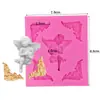 Molde de Silicona Retro Europeo para Artesanía con Azúcar Molde para Pastel Molde de Chocolate Fondant Molde de Encaje Navideño Decoración de Pastel