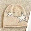 Gorro Holgado de Punto Estilo Estrella Calle Shibuya Estilo Japonés para Mujer, Otoño e Invierno Dulce Fresco Celebridad de Internet Versátil Gorro de Lana Pullover