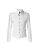 Camisa CsmyRever React de Cuello Alto y Puntiagudo, Rayas, Hombro Recto, Manga Larga para un Viaje Elegante
