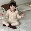 300G Algodão Macio Tipo Nuvem Infantil Térmico Algodão Puro Roupa Íntima Conjunto Espessado Pijama Roupas de Outono Calças de Outono Roupa de Casa
