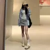 Falda Deportiva Gris Ajustada al Cuerpo para Mujer, Nueva Falda de Cintura Alta Línea A para Primavera y Otoño 2026, Falda Corta Casual con Cordón para Figuras Pequeñas