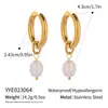 Aretes de Perla Natural Francesa Lujo Ligero Europeo y Americano Diseño Nicho de Alta Gama Estilo Ins Combinable Acero Inoxidable Joyería para la Oreja