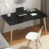 Mesa de Computador Simples com Pés de Madeira Maciça, Tampo, Mesa para Casa, Mesa de Escritório, Mesa de Estudos Simples para Estudantes, Atacado