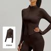 Chamarra de Yoga Nueva Colección Otoño e Invierno para Mujer, con Bolsillo Lateral, Cierre, Cuello Alto, Top Deportivo, Ajuste Delgado para Exteriores, Adelgazante, Manga Larga para Correr