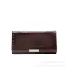 Carteira Customizada Transfronteiriça 2022 Carteira Longa Feminina Tipo Clutch Couro Patenteado Padrão Jacaré Europeu e Americano