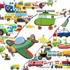 50 Pegatinas de Dibujos Animados de Ferry de Compra Directa Transfronteriza, Imágenes de Reconocimiento de Tráfico y Coches, Pegatinas Lindas de Educación Temprana Cognitiva para Niños