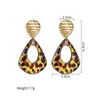 Pendientes Asimétricos Exagerados con Forma de Gota Estilizados Creativos Retro Europeos y Americanos Oro de 18 Quilates Que No Se Desvanecen Estampado de Leopardo Nicho